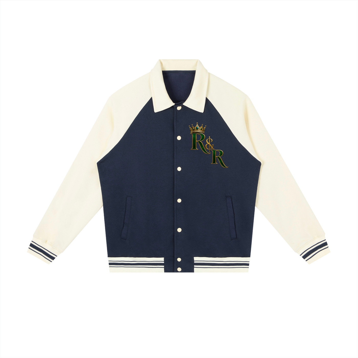 Riches & Royalty Clothing Co. - Contrast Raglan Sleeve Baseball Jacket
