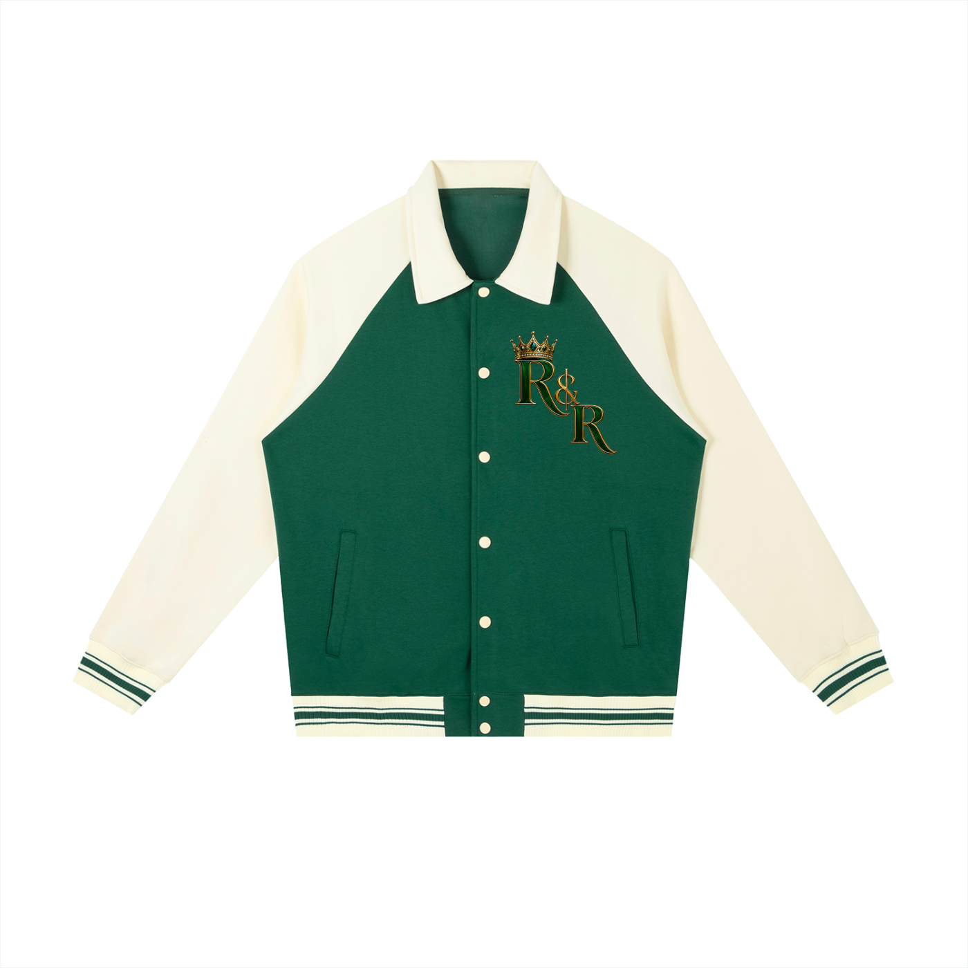 Riches & Royalty Clothing Co. - Contrast Raglan Sleeve Baseball Jacket