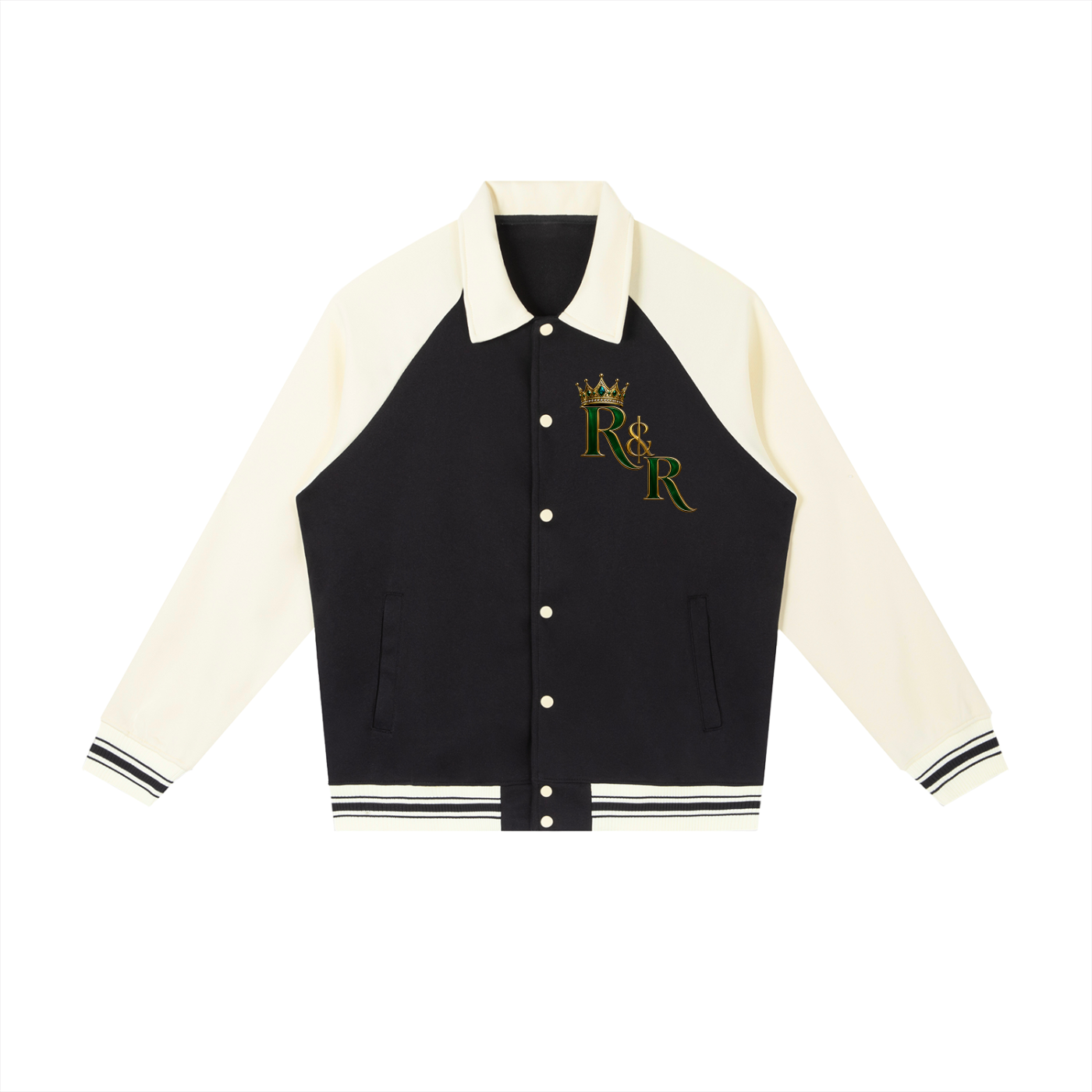 Riches & Royalty Clothing Co. - Contrast Raglan Sleeve Baseball Jacket