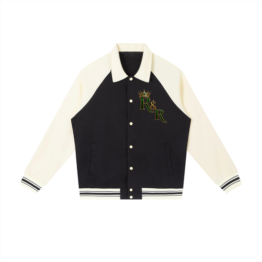 Riches & Royalty Clothing Co. - Contrast Raglan Sleeve Baseball Jacket