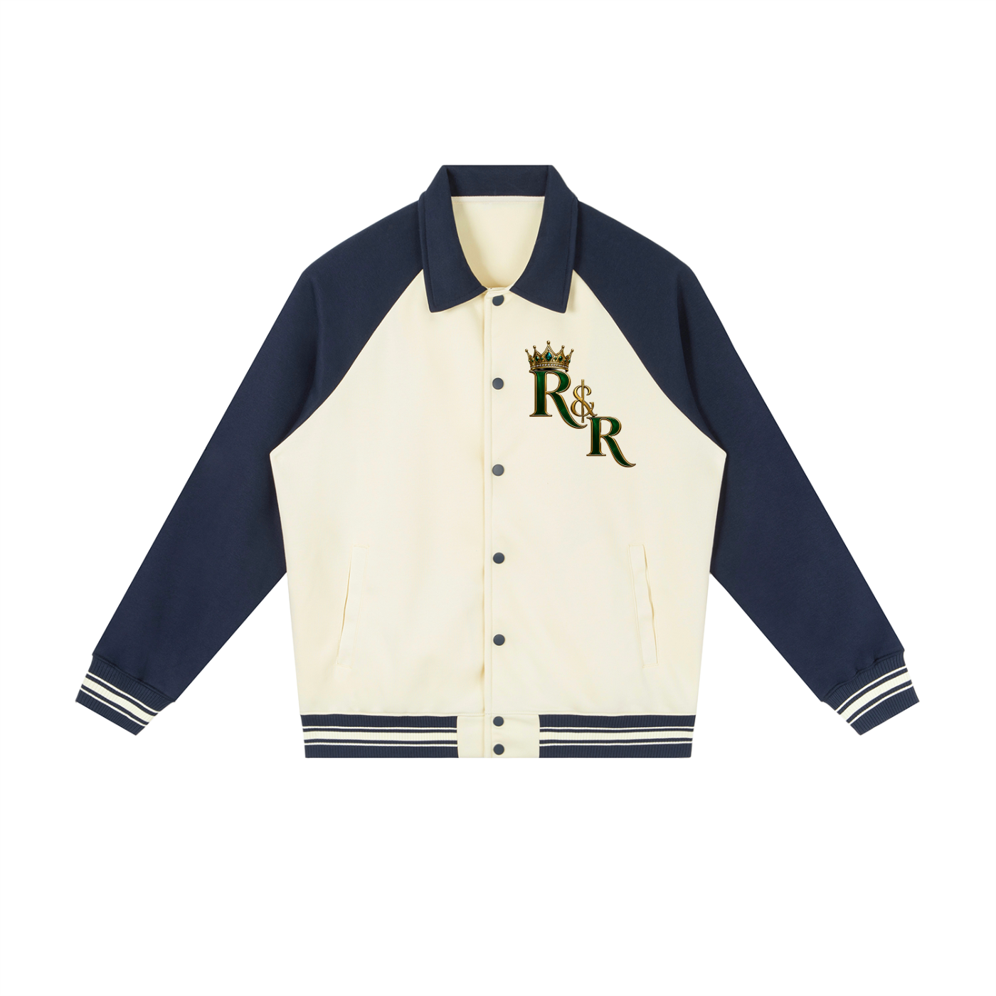 Riches & Royalty Clothing Co. - Contrast Raglan Sleeve Baseball Jacket