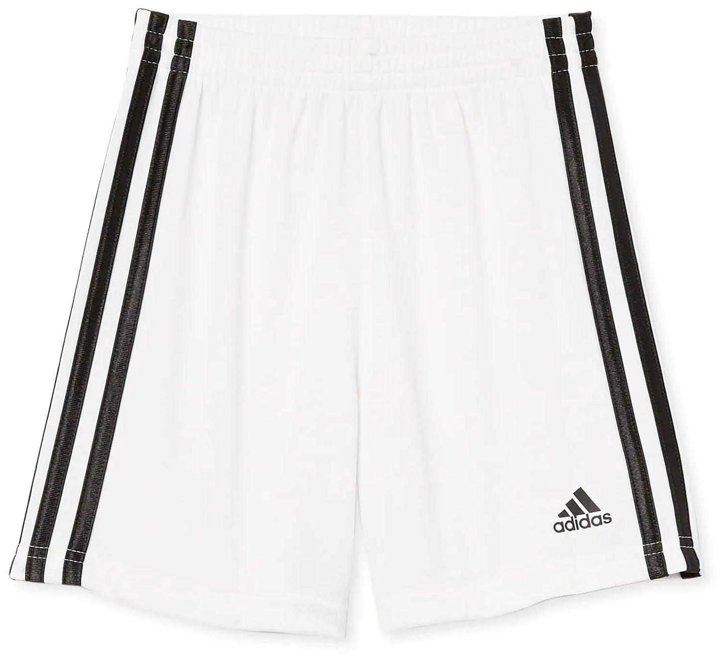 adidas boys Classic 3-stripes Shorts 7 White - # BOAA12610001