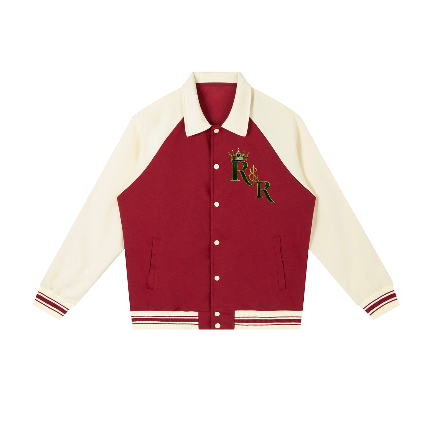 Riches & Royalty Clothing Co. - Contrast Raglan Sleeve Baseball Jacket