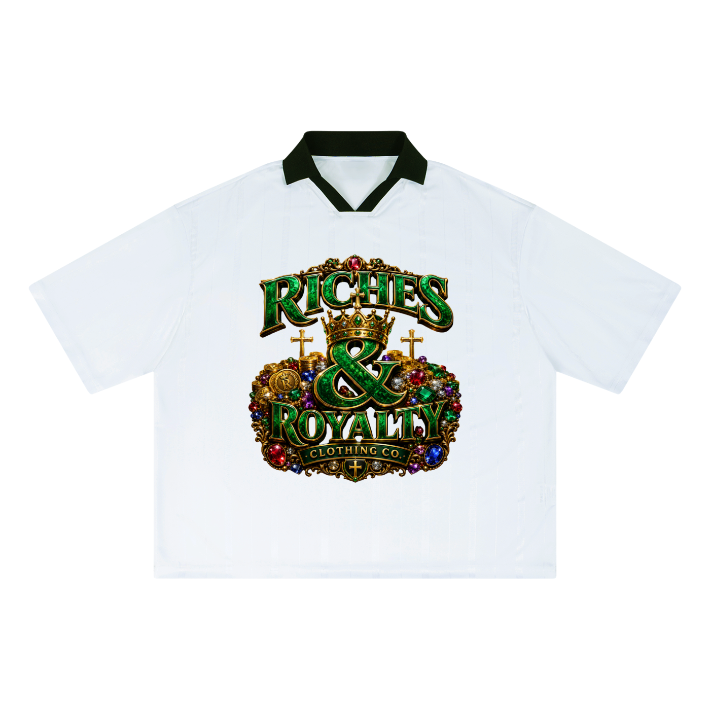 Riches & Royalty Clothing Co. - Unisex Striped Boxy Soccer Jersey