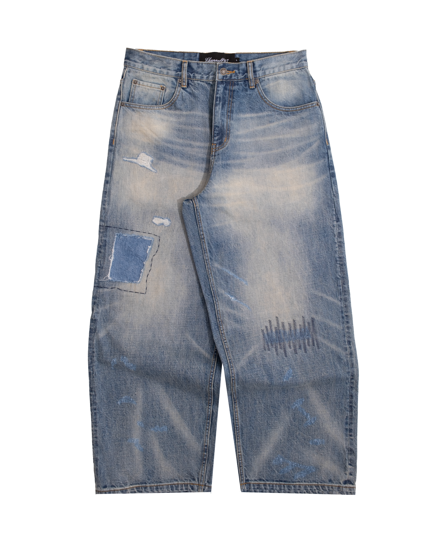 Blue Repaired Selvedge Denim